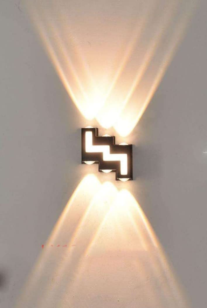 FILLISKA Aluminium Led Luxurious Indoor & Outdoor Step Type Up/Down Wall Light Warm White, Shockproof & Rustproof Alluminium Body (3 Up & 3 Down Step) - Image 1