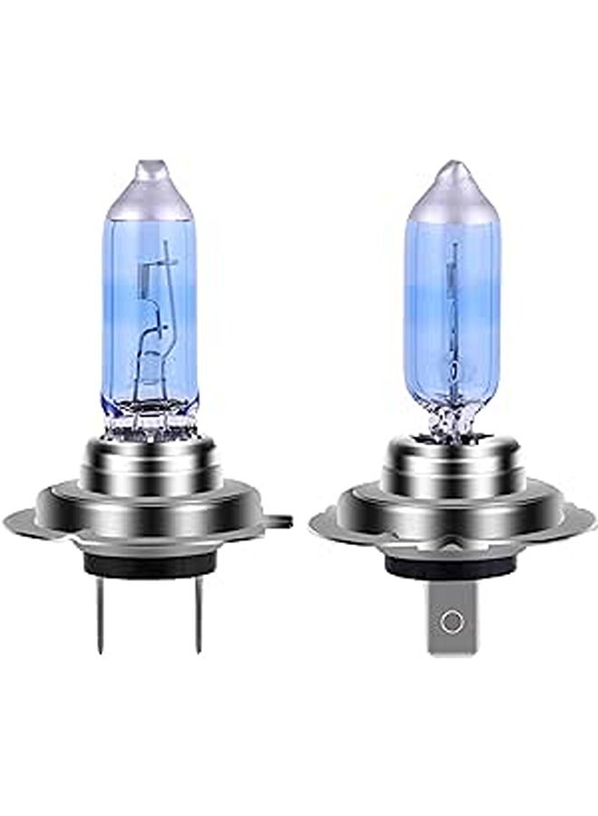 H7 Halogen Headlight Bulb with Super White Light Long Life 1200 Hours PX26D 12V/55W 4800K, 2 Pack,Long Life¡­