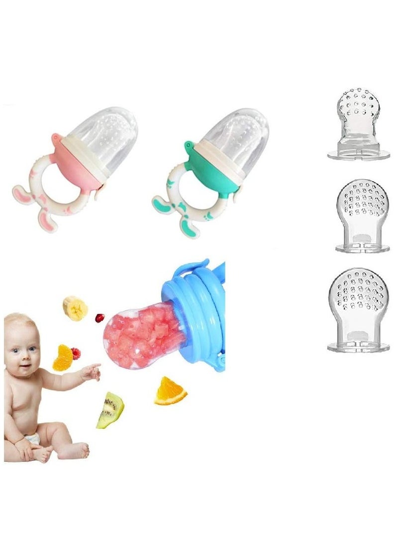 ORiTi Pack of 3 Nipples S M L Size with 1 Nibbler Fruit Feeder Pacifier Fresh Food Nibbler, Infant Fruit Teething Toy Nipple 100% Silicone BPA Free Food Grade Silicone Pouches for Toddlers - Image 5