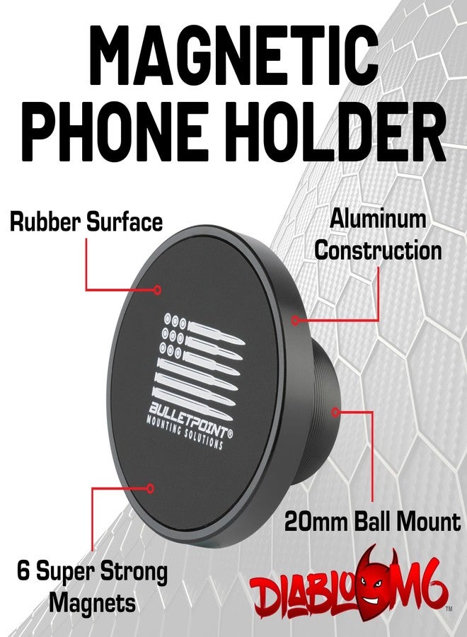 Bulletpoint Magnetic Phone Mount with 7cm Carbon Fiber + Kevlar Mounting Arm for iPhone & Android Smartphones - Fits 20mm Attachment Ball - Image 4