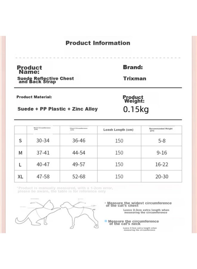 Zigman Cigeman Dog Leash, Dog Rope, Walking Rope, Chest Harness Set, Size S, For Small Dogs, Teddy, Bichon Frise, Small Dogs, Dog Leash - Image 3