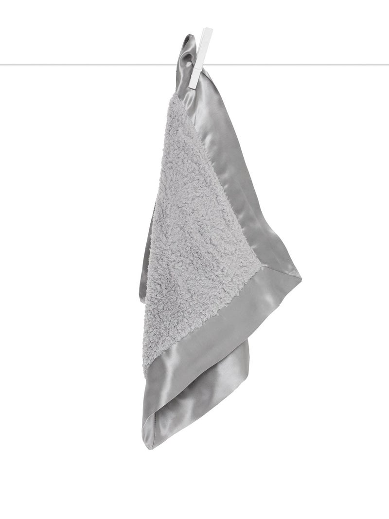 Little Giraffe Chenille Satin Blanky 17" x 17", Silver - Image 2