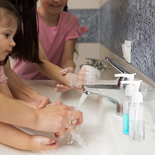 Sliverdew 4 Pack Transparent Travel Bottles Empty Plastic Pump Bottles Dispenser Clear Mini Hand Soap Dispenser Foamer Bottle Refillable Travel Pump Bottle for Lotion, Liquids, Toiletries, Shampoo 50ml 1.7oz - Image 5