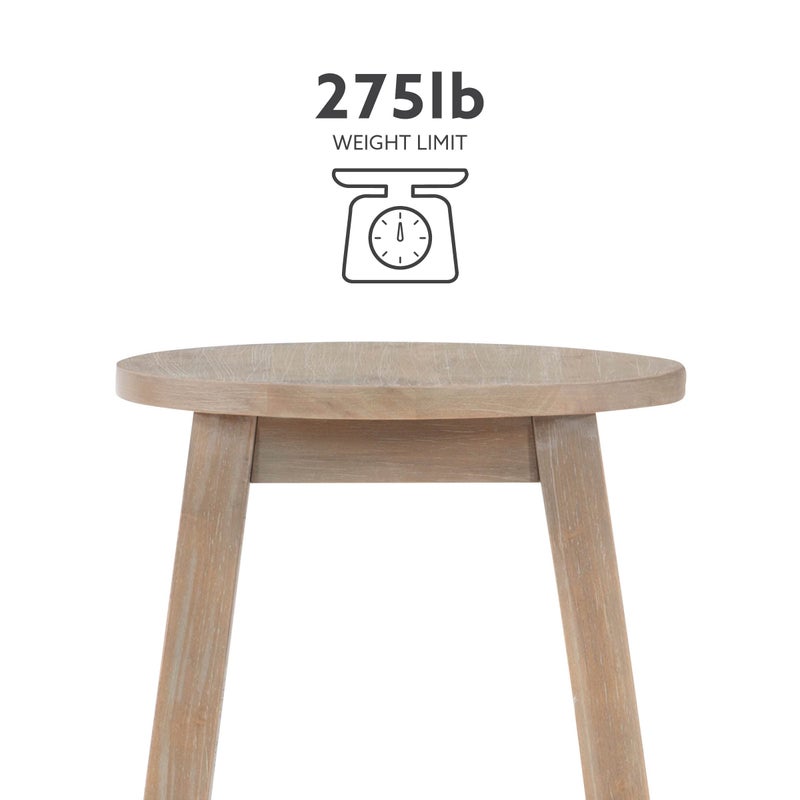 Linon Zeke Grey Wash 29" Barstool with Round Seat - Image 2