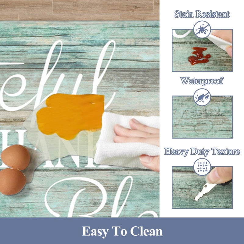 HEBE Anti Fatigue Kitchen Mat Set of 2 Non Slip Cushioned Kitchen Mats for Floor Waterproof Farmhouse Kitchen Rugs and Mats Set Comfort Standing Desk Mat Carpet for Sink,Office,Laundry - Image 4