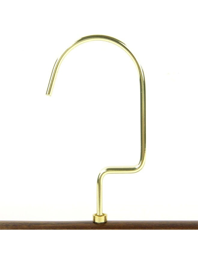 keke Pack of 5 Non-Slip Seamless Multi-Function Belt Clip Solid Wood Imitation Gold Hook Hanger  - Image 4
