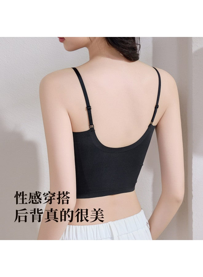 Fenton short Sleeveless Camisole With Built-in Bra, Jacquard Back Design, Outerwear-friendly Women's Top - Image 3
