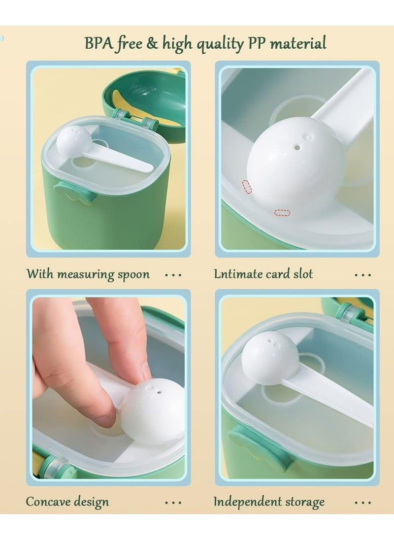 Arabest Milk Powder Dispensing Container, Baby Formula Airtight Milk Powder Storage Box, Portable Cute Milk Powder Dispensing Can, Food Seal Container for Milk Powder Fruit Snacks (Green, 800ml)  - Image 4
