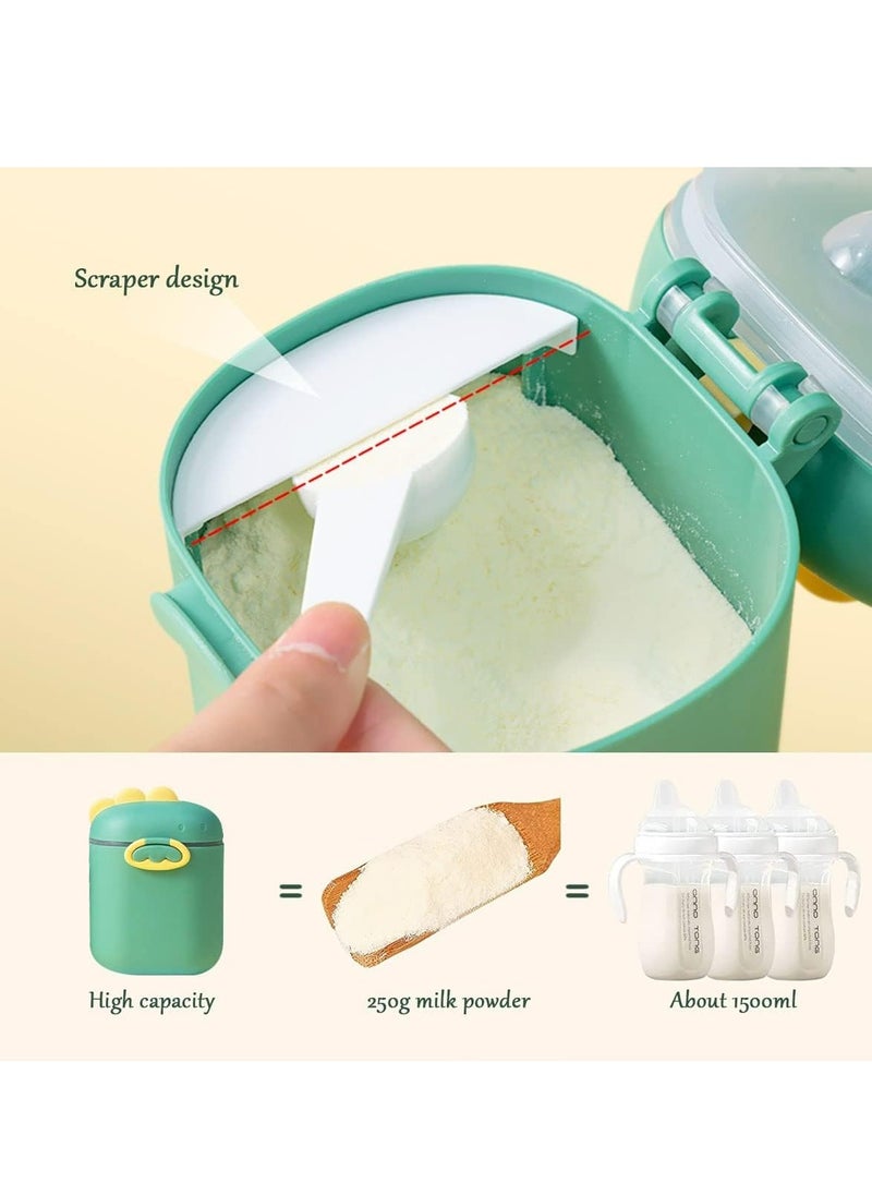 Arabest Milk Powder Dispensing Container, Baby Formula Airtight Milk Powder Storage Box, Portable Cute Milk Powder Dispensing Can, Food Seal Container for Milk Powder Fruit Snacks (Green, 800ml)  - Image 2