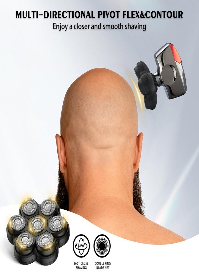 seminhoof Universal Head Shaver Replacement Heads Magnetic 7 Blades Head Shavers Replacement Blades Compatible with Freebird Shaver & Other Brands (hmblack7) - Image 3