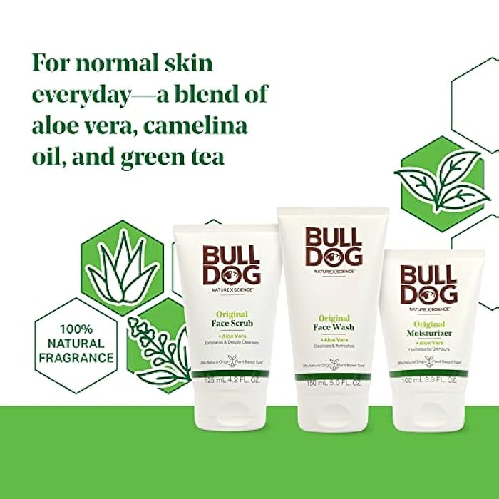 BULLDOG Mens Skincare and Grooming Original Full Face Kit with Moisturizer, Face Wash & Face Scrub - Image 2