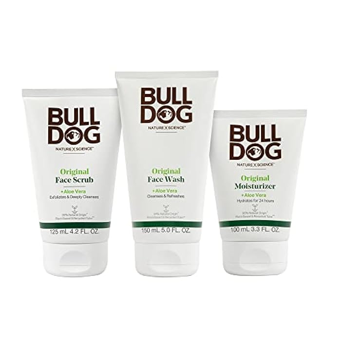 BULLDOG Mens Skincare and Grooming Original Full Face Kit with Moisturizer, Face Wash & Face Scrub - Image 1