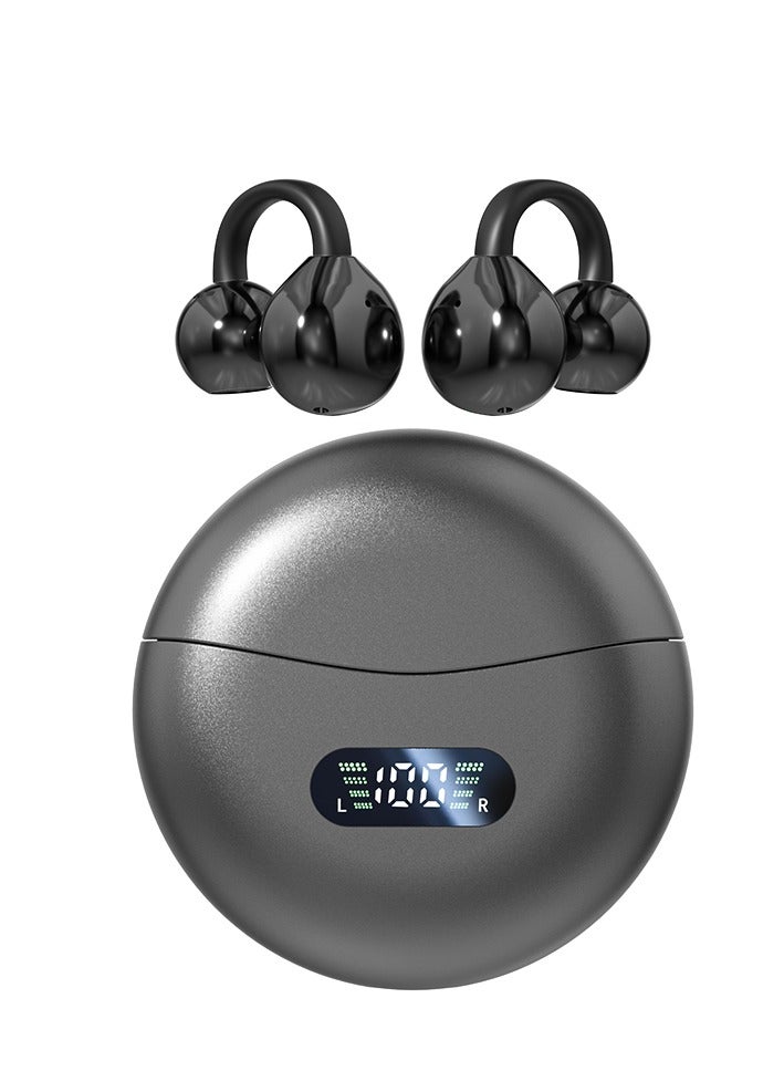 Open Ear Ring True Open Earphone, Lightweight Comfort Open Ear ClipWireless Earbuds, Bluetooth 5.4 OWS EarphonesFit Sports Running, lPX5 Waterproof TWS,Workout Black - Image 1