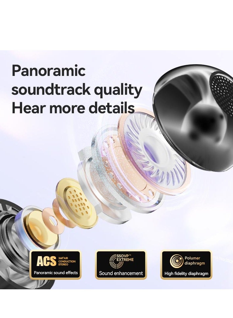 Open Ear Ring True Open Earphone, Lightweight Comfort Open Ear ClipWireless Earbuds, Bluetooth 5.4 OWS EarphonesFit Sports Running, lPX5 Waterproof TWS,Workout Black - Image 5