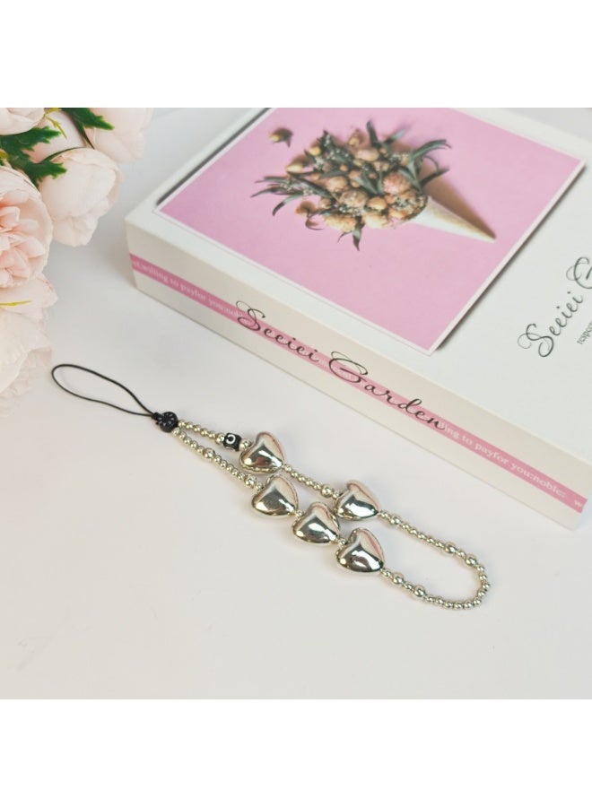 NIBEMINENT Beaded Phone Lanyard, Anti Lost Removable Wrist Strap, Cute Cartoon Bracelet Pendant, Phone Keychain Lanyard