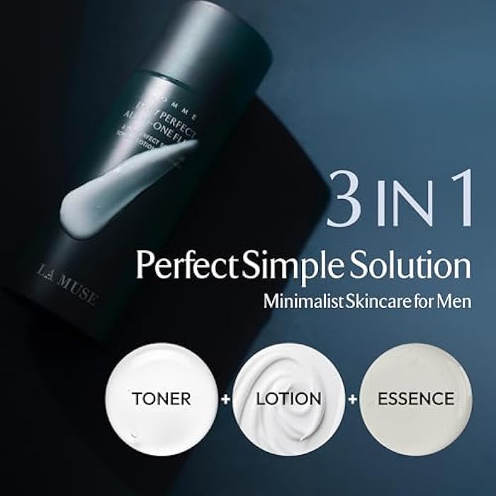 LA MUSE Homme Daily All-in-One Face Moisturizer for Men | 3-in-1 Toner, Lotion, Essence | Lightweight, Hydrating After-Shave Lotion for Oily & Sensitive Skin | Korean Skincare | Original Size - Image 2