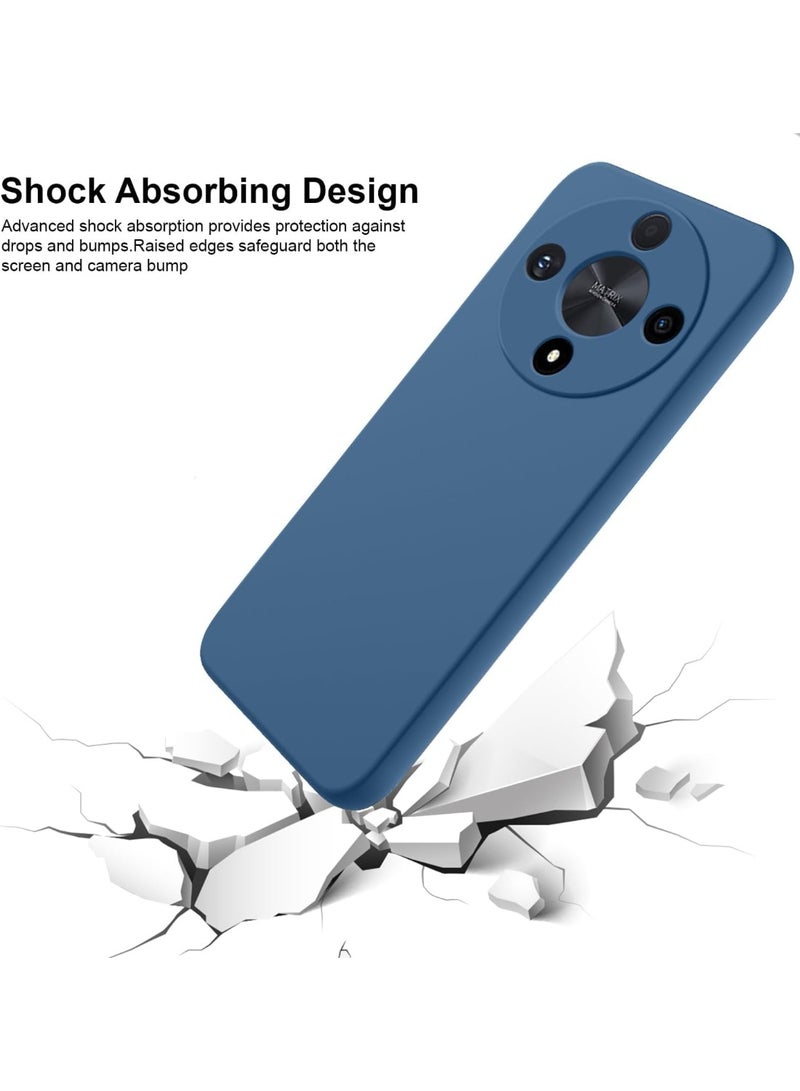 Muzz حافظة لهاتف Honor X9d من جل سائل مع حواف مطاطية وبطانة ميكروفايبر ناعمة، غلاف صلب نحيف مضاد للصدمات مع حماية للكاميرا لهاتف Honor X9d 5G باللون الأزرق - Image 4