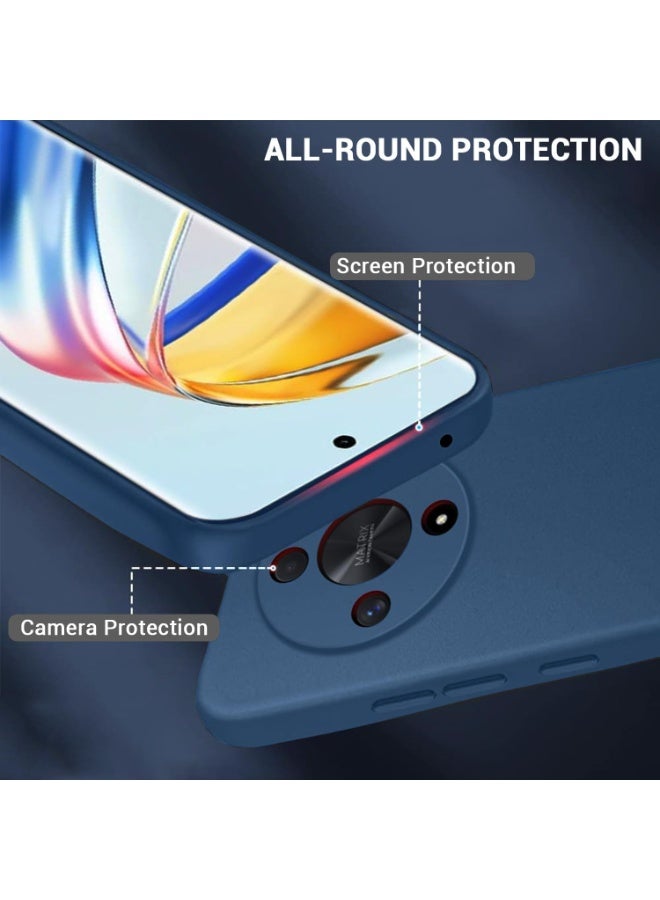 Muzz حافظة لهاتف Honor X9d من جل سائل مع حواف مطاطية وبطانة ميكروفايبر ناعمة، غلاف صلب نحيف مضاد للصدمات مع حماية للكاميرا لهاتف Honor X9d 5G باللون الأزرق - Image 3