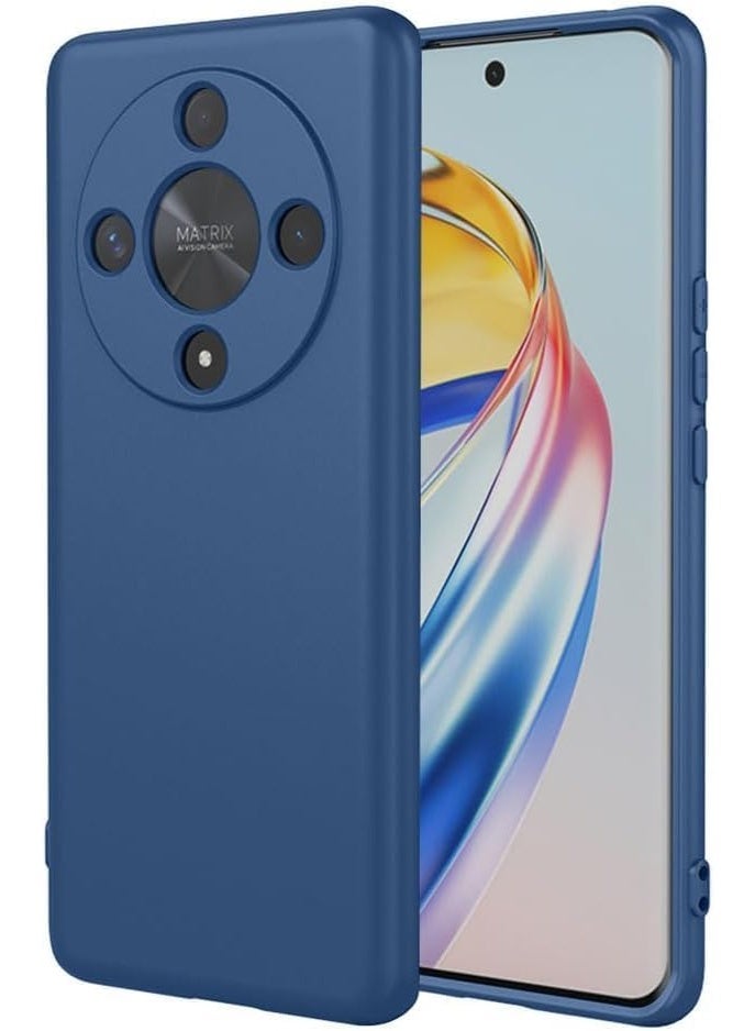 Muzz حافظة لهاتف Honor X9d من جل سائل مع حواف مطاطية وبطانة ميكروفايبر ناعمة، غلاف صلب نحيف مضاد للصدمات مع حماية للكاميرا لهاتف Honor X9d 5G باللون الأزرق - Image 1