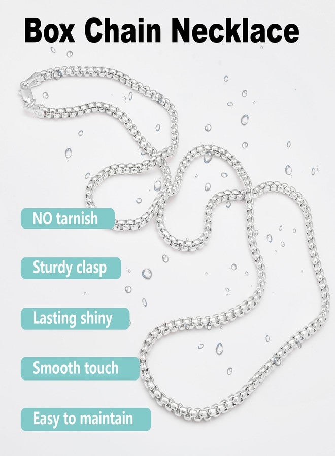 Waitsoul 925 Sterling Silver Box Chain Lobster Clasp 2mm Silver Chain for Women Men Silver Necklace Chain 16-30 Inches (16) - Image 5
