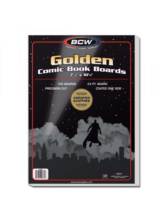 BCW Golden Age Comic Backing Boards - 100 Pack | Certified Acid-Free Comic Book Storage | 7 1/2 x 10 1/2 Inch Dimensions | Archival-Quality Boards for Comic Book Collection Protection - Image 1