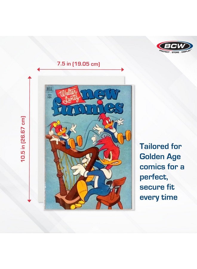 BCW Golden Age Comic Backing Boards - 100 Pack | Certified Acid-Free Comic Book Storage | 7 1/2 x 10 1/2 Inch Dimensions | Archival-Quality Boards for Comic Book Collection Protection - Image 3