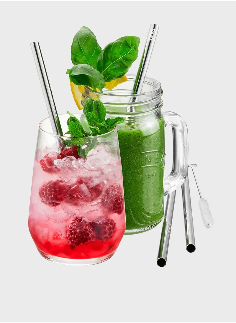 GEFU Set Of 4 Stainless Steel Straw