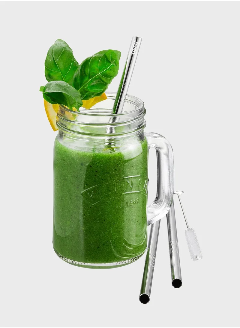 GEFU Set Of 4 Stainless Steel Straw