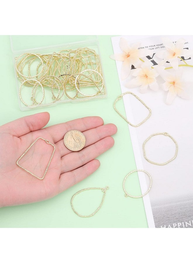 CHGCRAFT 30Pcs 5Styles Open Back Bezel Pendants Geometric Hollow Frame Rectangle Ring Charms for DIY UV Resin Pressed Flower Jewelry Making - Image 3