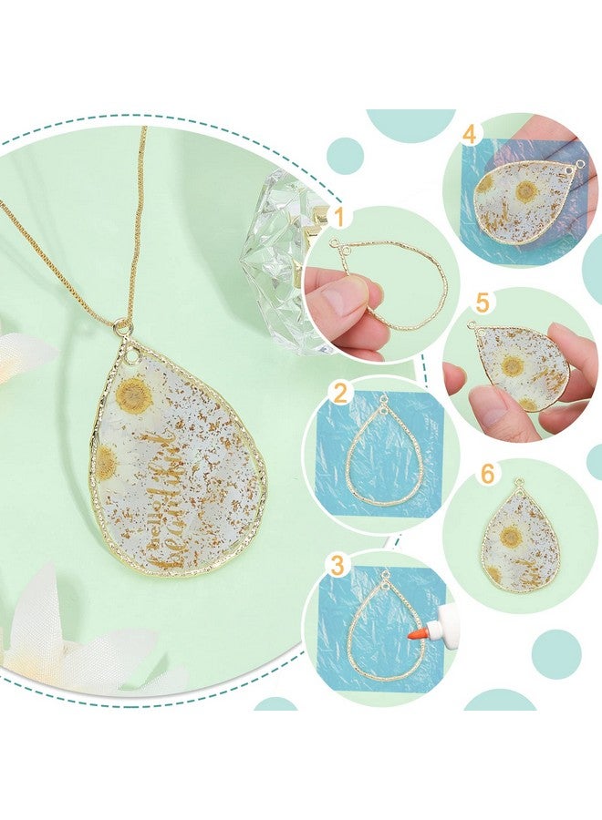 CHGCRAFT 30Pcs 5Styles Open Back Bezel Pendants Geometric Hollow Frame Rectangle Ring Charms for DIY UV Resin Pressed Flower Jewelry Making - Image 5