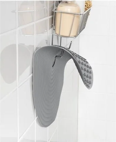 أيكيا Bathroom Foot Non-Slip Mat with Suction Cup Round 46 cm Meridyendukkan Gray Color Rubber for Bathtub-Shower