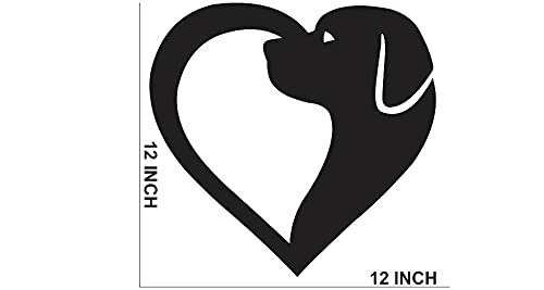 300Sparkles Dog Heart Shape Wooden Wall Decor Hanging Frame for Home Living Room Pet House Decorative Item for Dogs Lover Friends and Family Black Style7 - Image 2