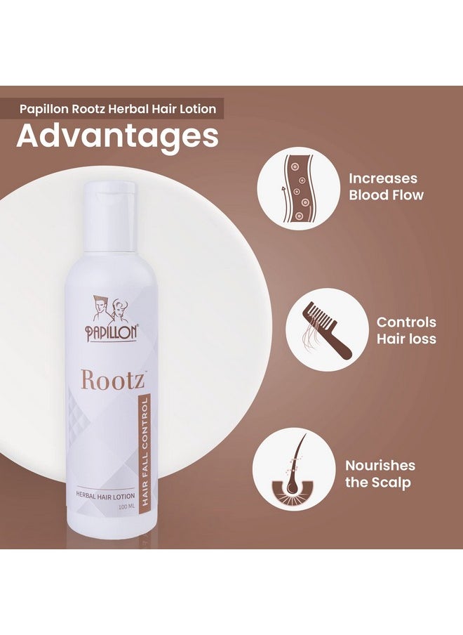 Papillon - Rootz Herbal Hair Lotion For Hair Fall Control 100Ml - Image 1