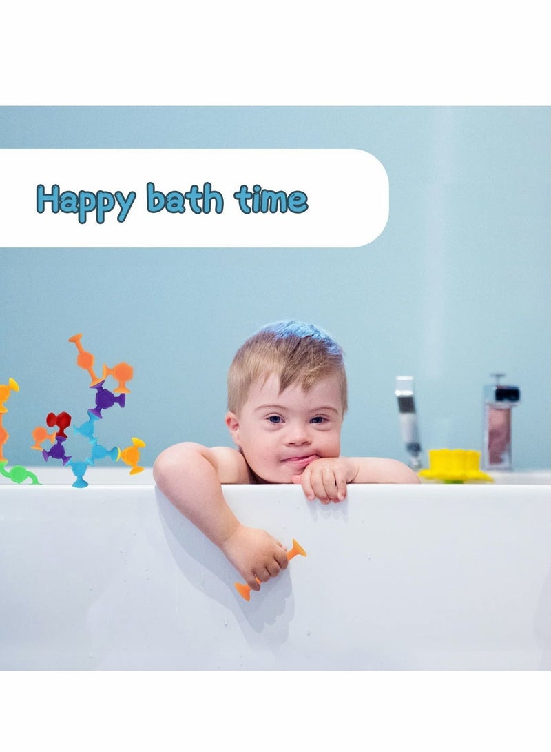 Excefore Suction Toys Bath Toy Set, 48 Pcs Silicone Sucker Toys with Dinosaur Eggshell Storage - Image 3