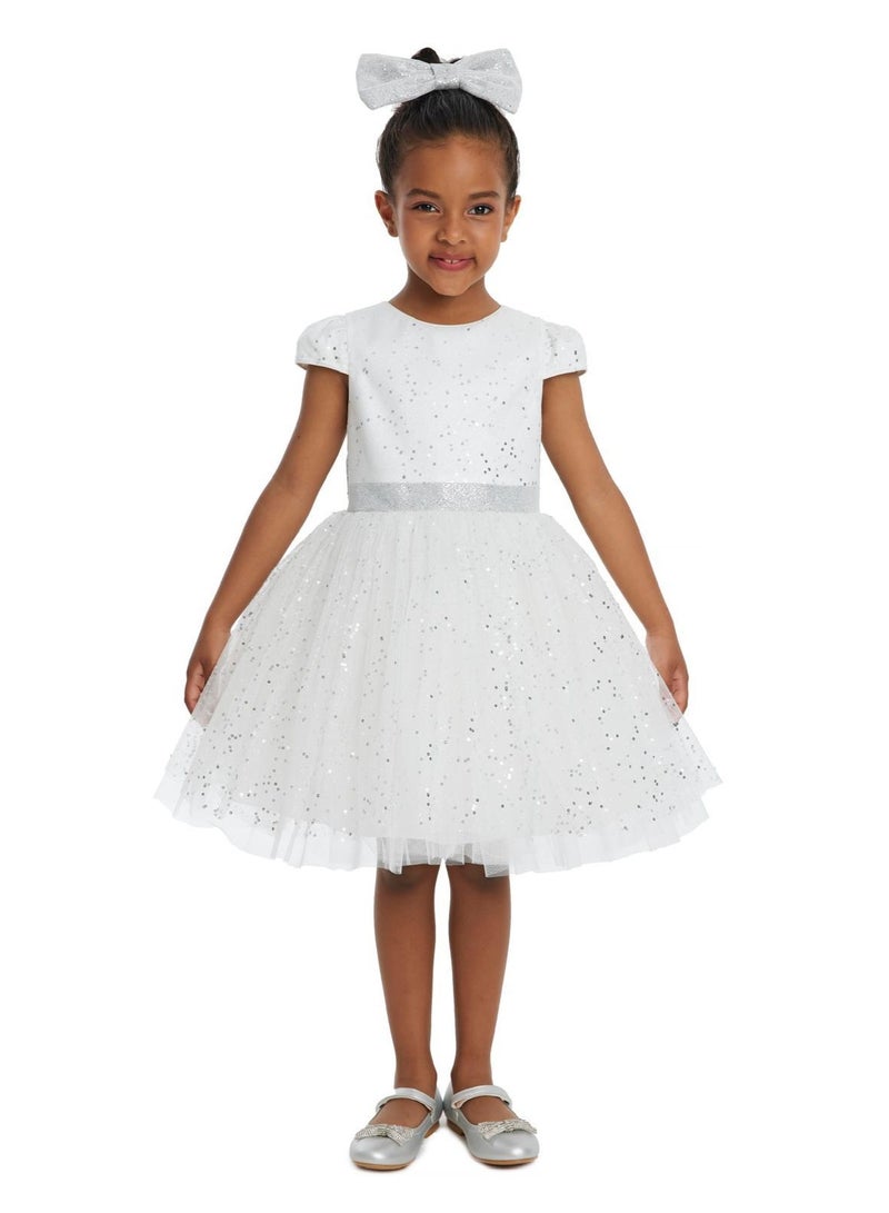 فيا بامبينو فستان الأميرة الأبيض اللامع - Image 1