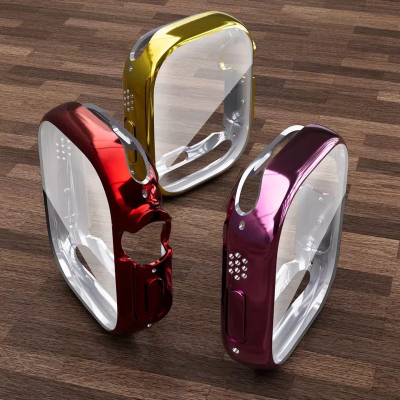 FOLX FSG2030 Shocked Proof Flexible Silicone TPU Watch Case Cover with Screen Protector Temper Compatible with Apple Watch Series 6 | SE | Series 5 | Series 4 (49MM, Transparent Silicone CASE) - Image 5