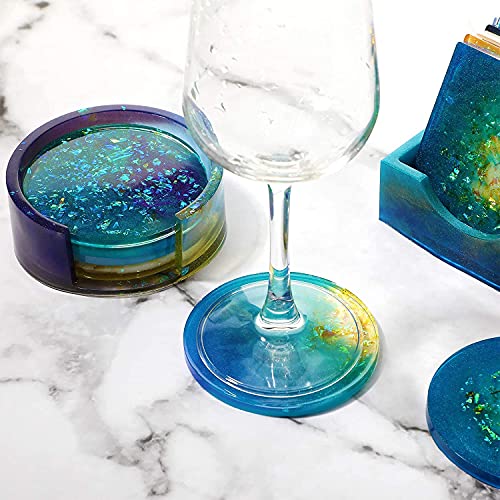 Jubilant Coaster Resin Molds, 12 Pieces Coaster Silicone Molds with Storage Box Mold for Epoxy Resin DIY Cups Mats - Image 4