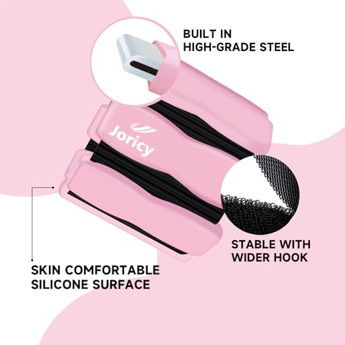 JORICY Wrist Ankle Weights for Women Men Leg Arm Wrist Weights Bangles 1lb2 Wearable Weights Pilates Weighted Bracelet for Strength Training Walking Swimming Yoga Physical Therapy Pink - Image 3