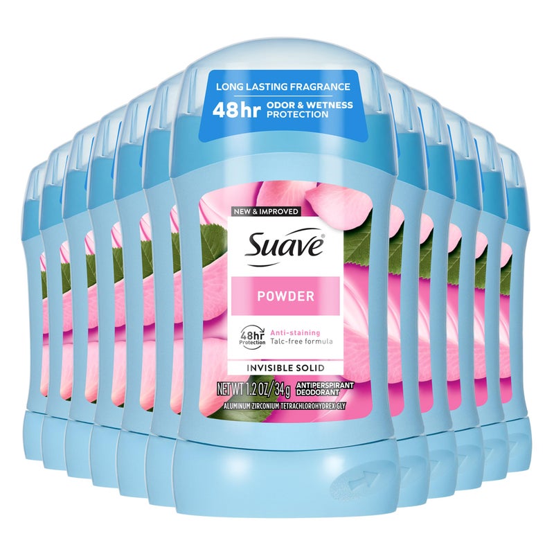 Suave Antiperspirant Deodorant For Women Invisible Underarm Deodorant 48hr Odor Wetness Protection Long Lasting Powder Sensitive Skin Deodorant Solid Stick 12 oz 12 Bulk Pack - Image 2