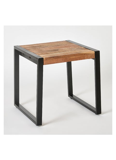 Rustic Solid Wood Top End Table 50 x 50 x 50 cm