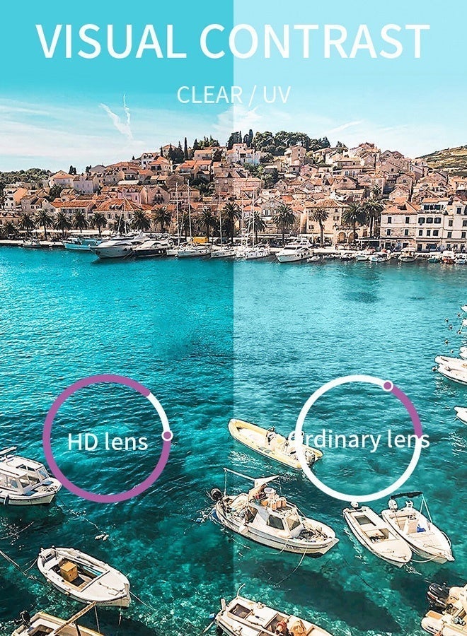 سِيكجُوك نظارات شمسية دائرية عصرية للرجال والنساء بتصميم فاخر ومميز مع حماية UV400 نظارة شمسية أنيقة تناسب الجميع بنسائية ورجالية متكاملة تشمل أحدث موديلات نضارات عصرية لجميع الأذواق أسود - Image 2