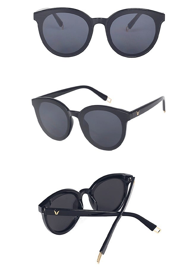 سِيكجُوك نظارات شمسية دائرية عصرية للرجال والنساء بتصميم فاخر ومميز مع حماية UV400 نظارة شمسية أنيقة تناسب الجميع بنسائية ورجالية متكاملة تشمل أحدث موديلات نضارات عصرية لجميع الأذواق أسود - Image 5