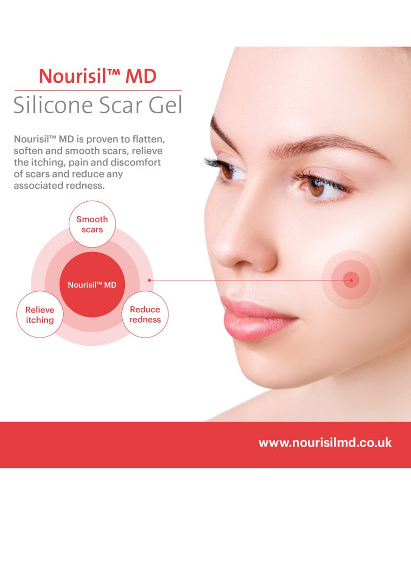 Nourisil MD - Nourisil Md Silicon Scar Gel From C-section Acne Burn Stretch Marks Surgical- Comes With 5 Silicons-30gm - Image 1