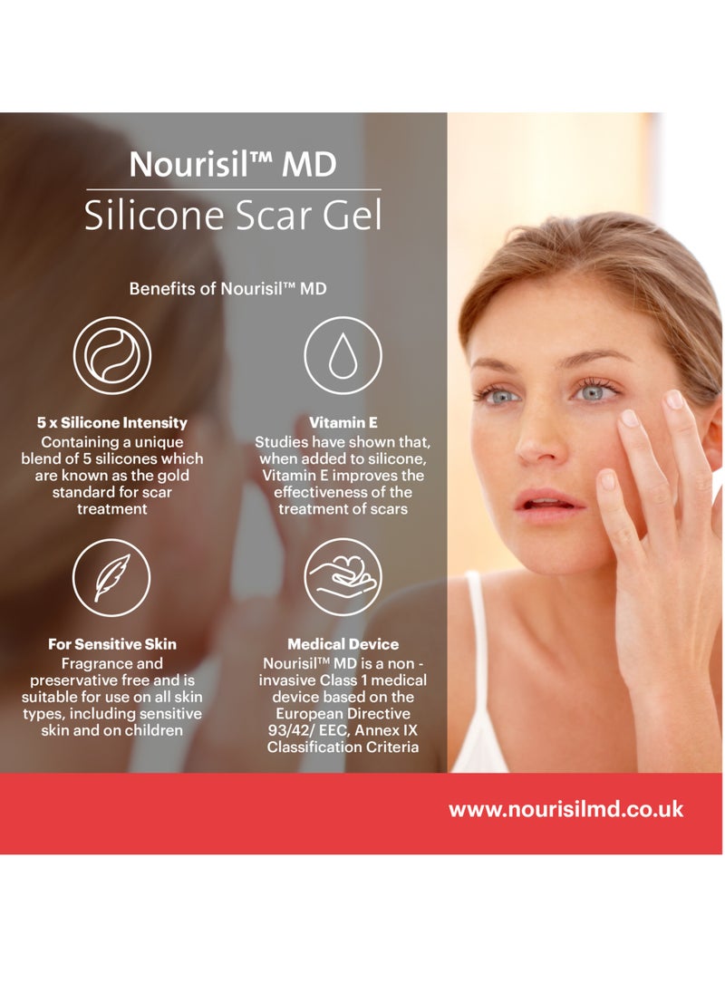 Nourisil MD - Nourisil Md Silicon Scar Gel From C-section Acne Burn Stretch Marks Surgical- Comes With 5 Silicons-30gm - Image 1