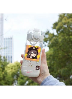 Generic Original God Water Cup Wendi Wanye High-looking Primary School Student Cup High Temperature Resistant Leak-proof Drop-proof Outdoor Portable Straw Cup-Color:[400ml Drop-resistant Straw Cup] Single Product + Lanyard-Capacity:Walnut 2  - Image 1