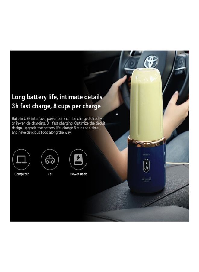 ديرما عصارة بتصميم كوب متعدد الوظائف وأوتوماتيكي ومحمول بمنفذ USB قابل للشحن 400 ml 140 W NU06 أزرق - Image 4