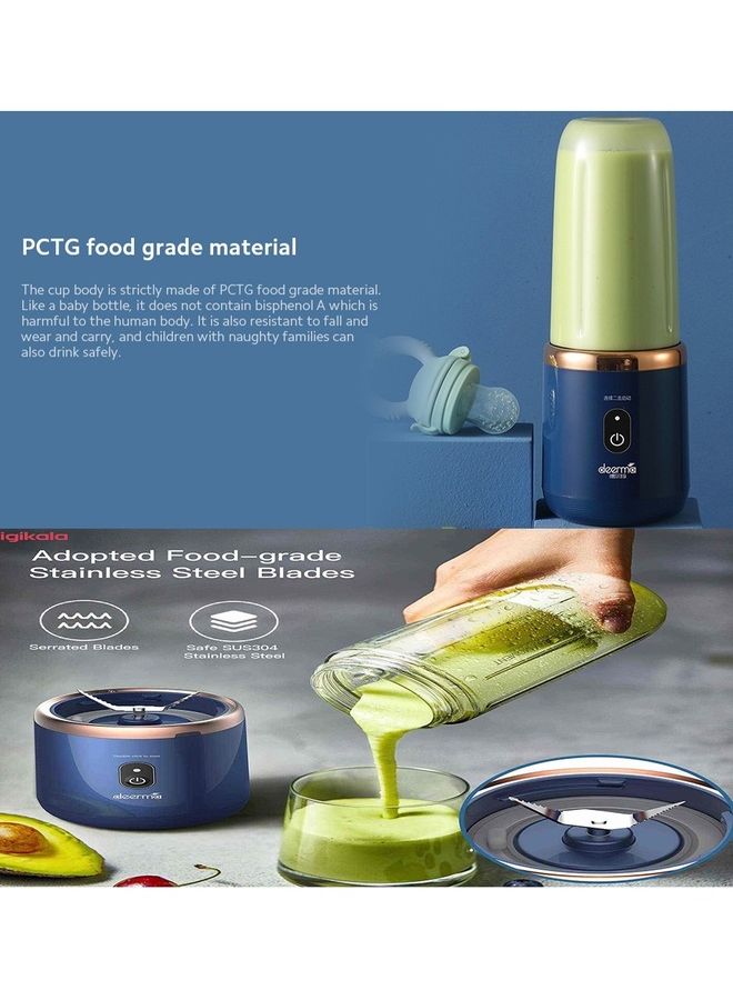 ديرما عصارة بتصميم كوب متعدد الوظائف وأوتوماتيكي ومحمول بمنفذ USB قابل للشحن 400 ml 140 W NU06 أزرق - Image 5