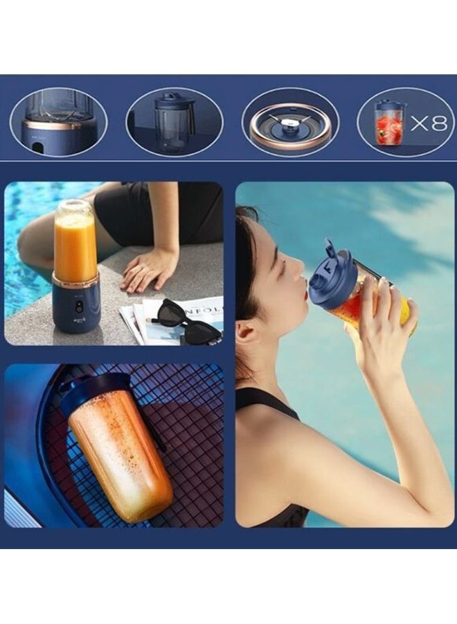 ديرما عصارة بتصميم كوب متعدد الوظائف وأوتوماتيكي ومحمول بمنفذ USB قابل للشحن 400 ml 140 W NU06 أزرق - Image 3