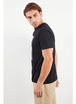 Tailored Recreation Men Crew Neck Short Sleeve Graphic Print T-Shirt, Black  - Image 3