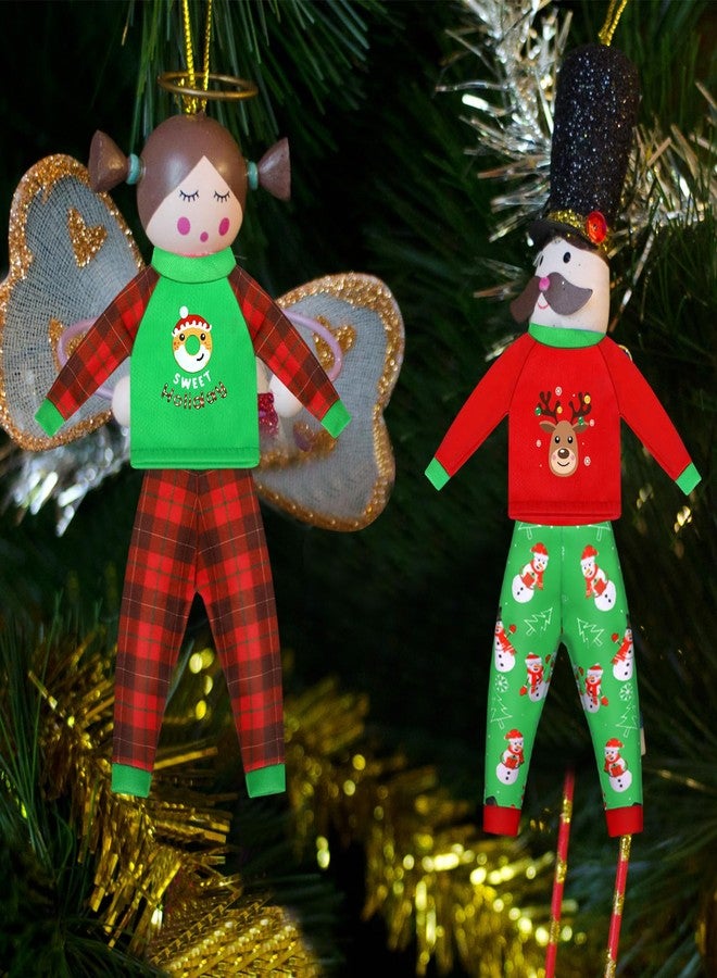 Liitrsh 6 Pcs Christmas Elf Clothes Xmas Elf Accessories Clothes Santa Elk Snowman Clothing Pajamas for Christmas Holiday Decoration(Stylish Style) - Image 4